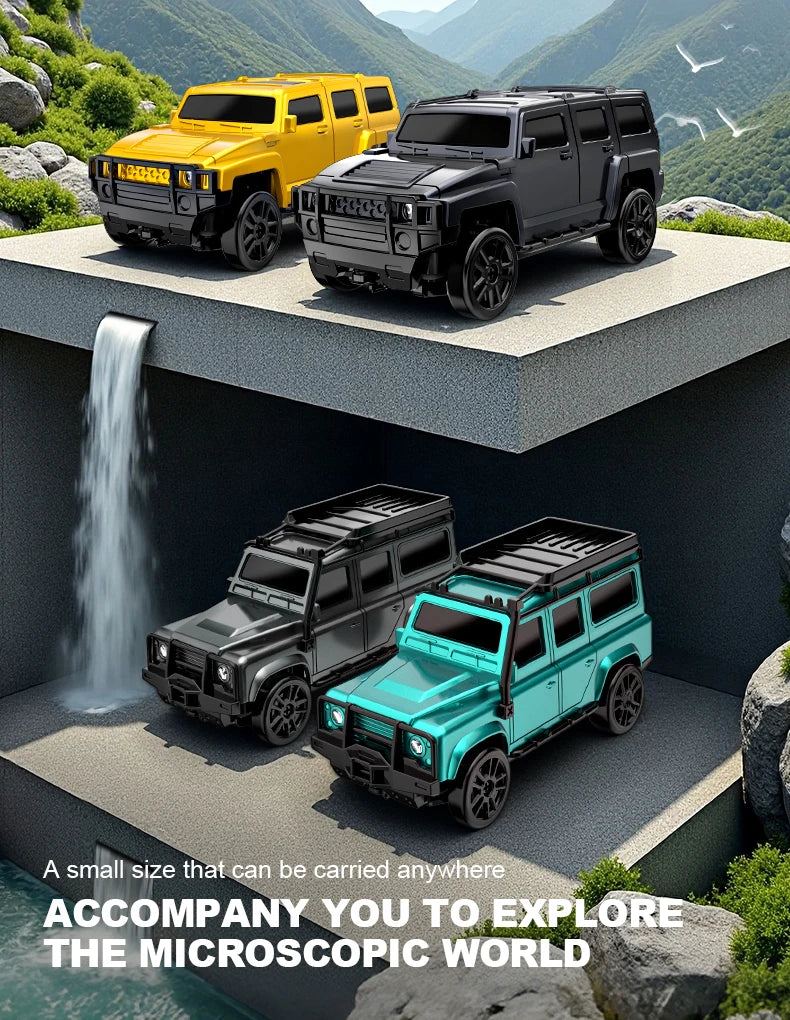 2.4G 4WD 1:64 RC Car High speed Tabletop Remote Control Car Mini Off-Road Climbing Car Mini GTR Racing Desktop Car Children Gift.