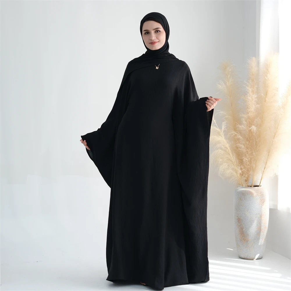 Ramadan Eid Baumwolle Leinen Khimar Abaya Set Dubai Muslim Sets Hijab Kleid Kaftan Abayas Kaftan Marocain Femme Vestidos Para Mujer