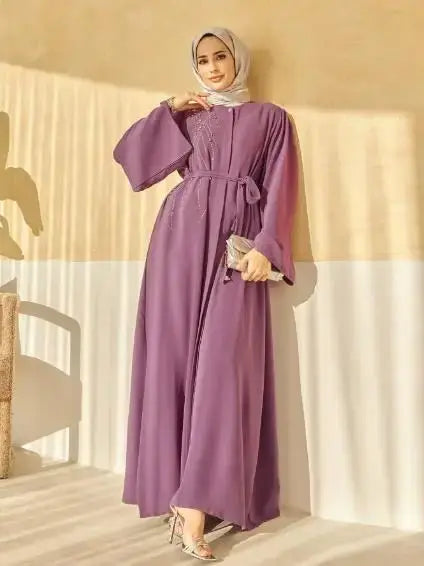 Ramadan Eid Dubai Elegant Abaya Kebaya Islam Muslim Kaftan Modest Dress For Women Robe Musulmane Caftan Marocain Femme Vestidos.