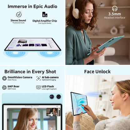 Teclast Tablet P50 Case Android 15 11" T606 8-Core Max 12GB RAM 128GB ROM P50 Case/Keyboard/Mouse/Stylus/Headphone/Stand.