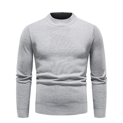 Men's Pullover Soft Sweater Winter Velvet Shirts Brand Clothing Knitted Fleece Warm Cold Blouse Slim Fit Bottom Shirts