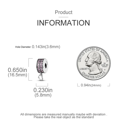 Silver Clasp 925 Sterling Silver CZ pave Clip Charms Daisy Beads Stopper Safety Chain fit Original Bangle Bracelet Jewelry Clip