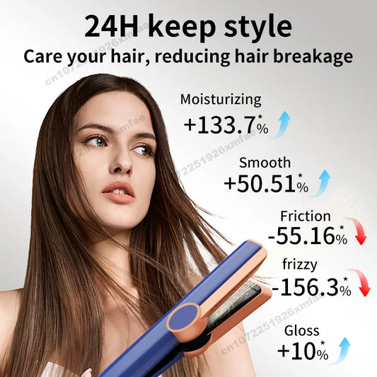 2 IN 1 Professional Hair Straightener & Hair Dryer Styling Tool Negative Ion hairdryer Iron Long-Lasting airstrait