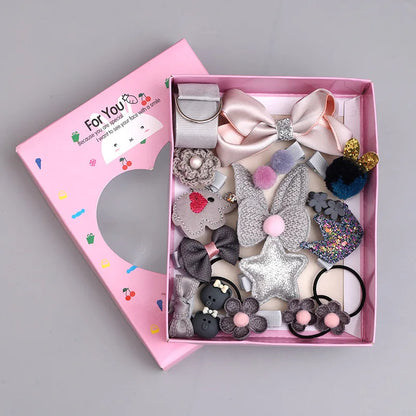 Cute Hair Clip Set,Cute Bow Hair Clips Floral Hair Side Clips Elastic Hair Rings Fashionable Women's Hair Accessories.