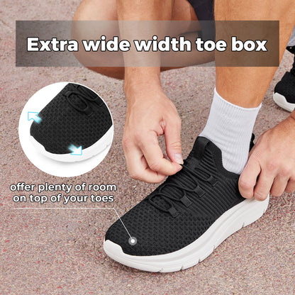 FitVille Herrenschuhe zum Hineinschlüpfen, leichte, breite Breite für Plattfüße, Plantarfasziitis, Fersenschmerzlinderung.