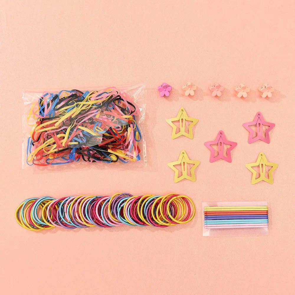 Fresh Simple Women's Hair Ties And Hair Accessories Set High Elasticity Cute Geometric Design Resin Hair Bands for African Eu....