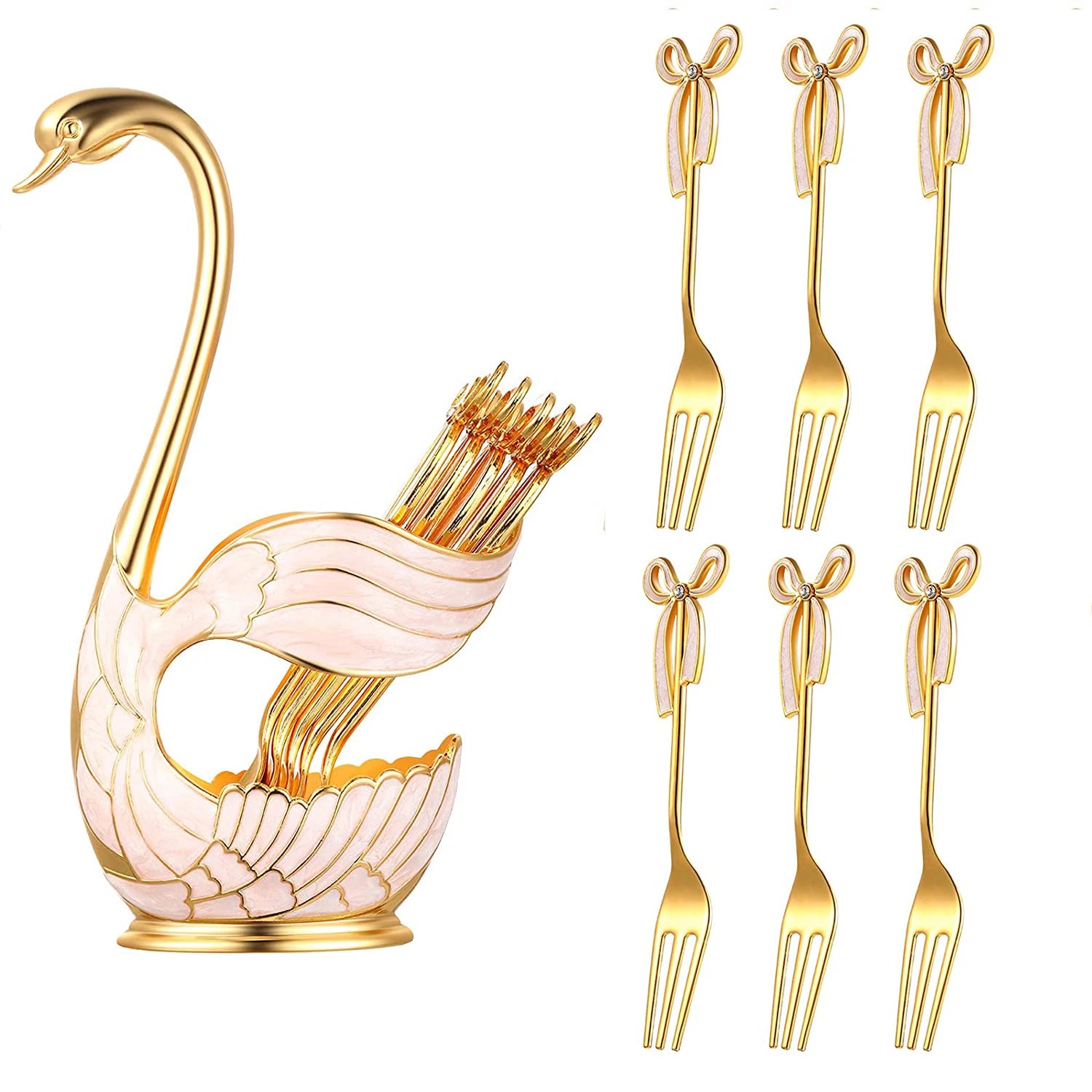 Swan-Shaped Cutlery Holder, Elegant Spoon and Fork Base, Luxury Tableware Storage, Stylish Kitchen Decor and Organizer for Home.