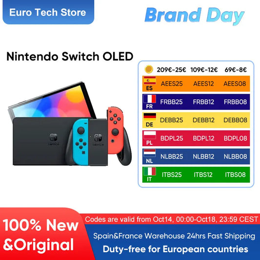 Nintendo Switch OLED Game Console with white or neon (64GB) 7 inch OLED screen enhanced Audio LAN port with cable.