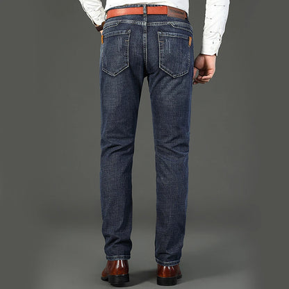 Wthinlee Spring Summer Business Jeans Men Light Blue Casual Straight Stretch Fashion Classic Work Denim Trousers Brand Clothing.
