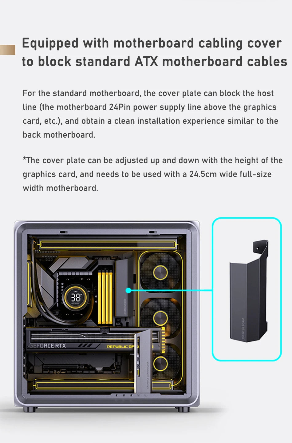 JONSBO BO400 ATX Desktop Case Aluminum Side View Sea View Room Chassis Supports 360 Water-cooled 10 Fan Positions.