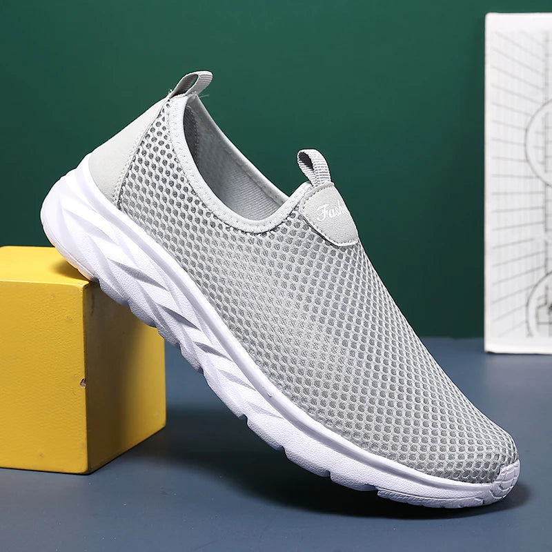 YRZL Sneakers Men Summer Casual Shoes Men Mesh Breathable Outdoor Non Slip Sports Shoes Slip on Loafers for Men Pius Size 39-46.