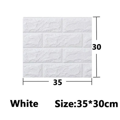 1-30Pcs 35cmx30 3D Wall Panels Stickers Wallpaper DIY Waterproof for Living Room Bedroom Kitchen Background Decoration