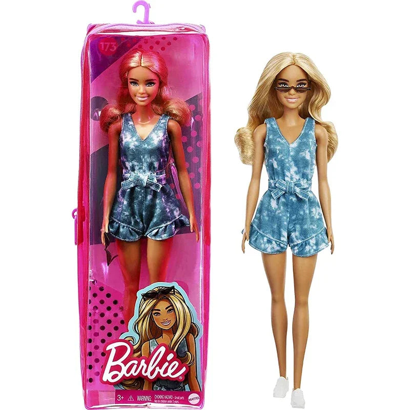 Original Barbie Fashionistas Dolls Multiple Body Shapes Skin Tones 1/6 Dress Up Accessories Kids Toys for Girls Trends Clothes.