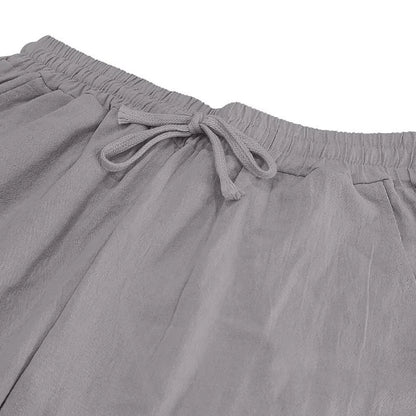 Long Sleeve Shirt Sets Mens Casual Linen 2Pcs Suit Lightweight Long Sleeve Shirt Loose Drawstring Trousers Casual Streetwear Set