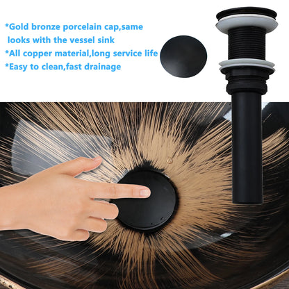 KEMAIDI Ovales Waschbecken mit Wasserhahn, weiße Marmorierung, Badezimmer-Waschbecken über der Theke, Keramik-Waschbecken für Badezimmermischer