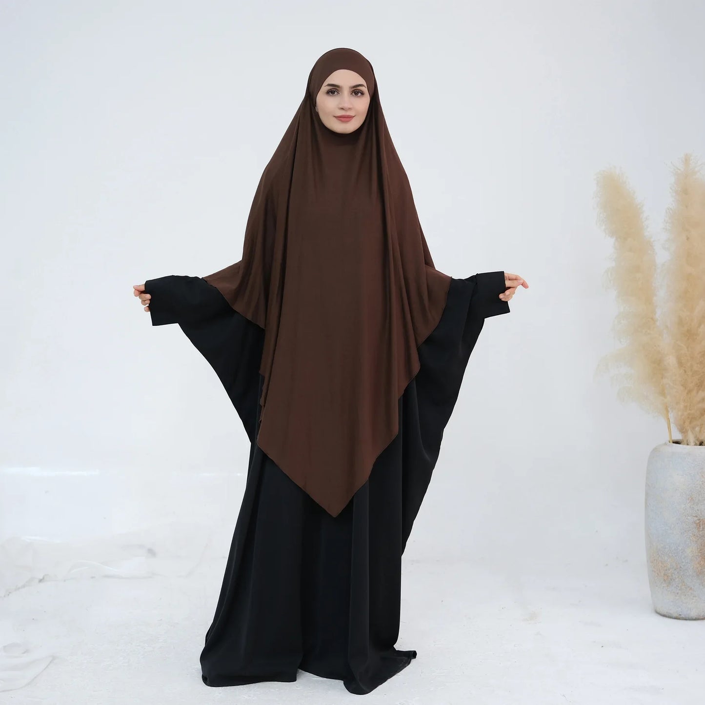 Extra Long Khimar Hijab Scarf Jersey Cotton Muslim Prayer Clothes Islamic Jilbab Khimars for Women Hijabs Veil Niqab Ramadan Eid