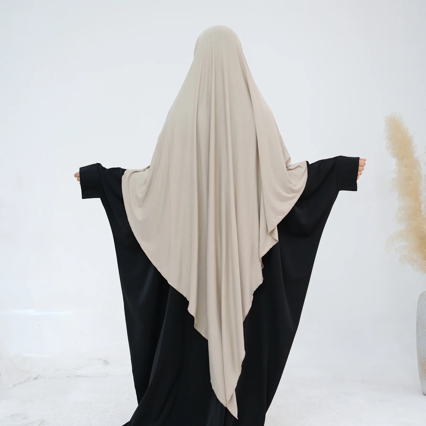 Extra Long Khimar Hijab Scarf Jersey Cotton Muslim Prayer Clothes Islamic Jilbab Khimars for Women Hijabs Veil Niqab Ramadan Eid