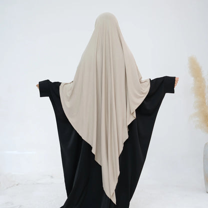 Extra Long Khimar Hijab Scarf Jersey Cotton Muslim Prayer Clothes Islamic Jilbab Khimars for Women Hijabs Veil Niqab Ramadan Eid