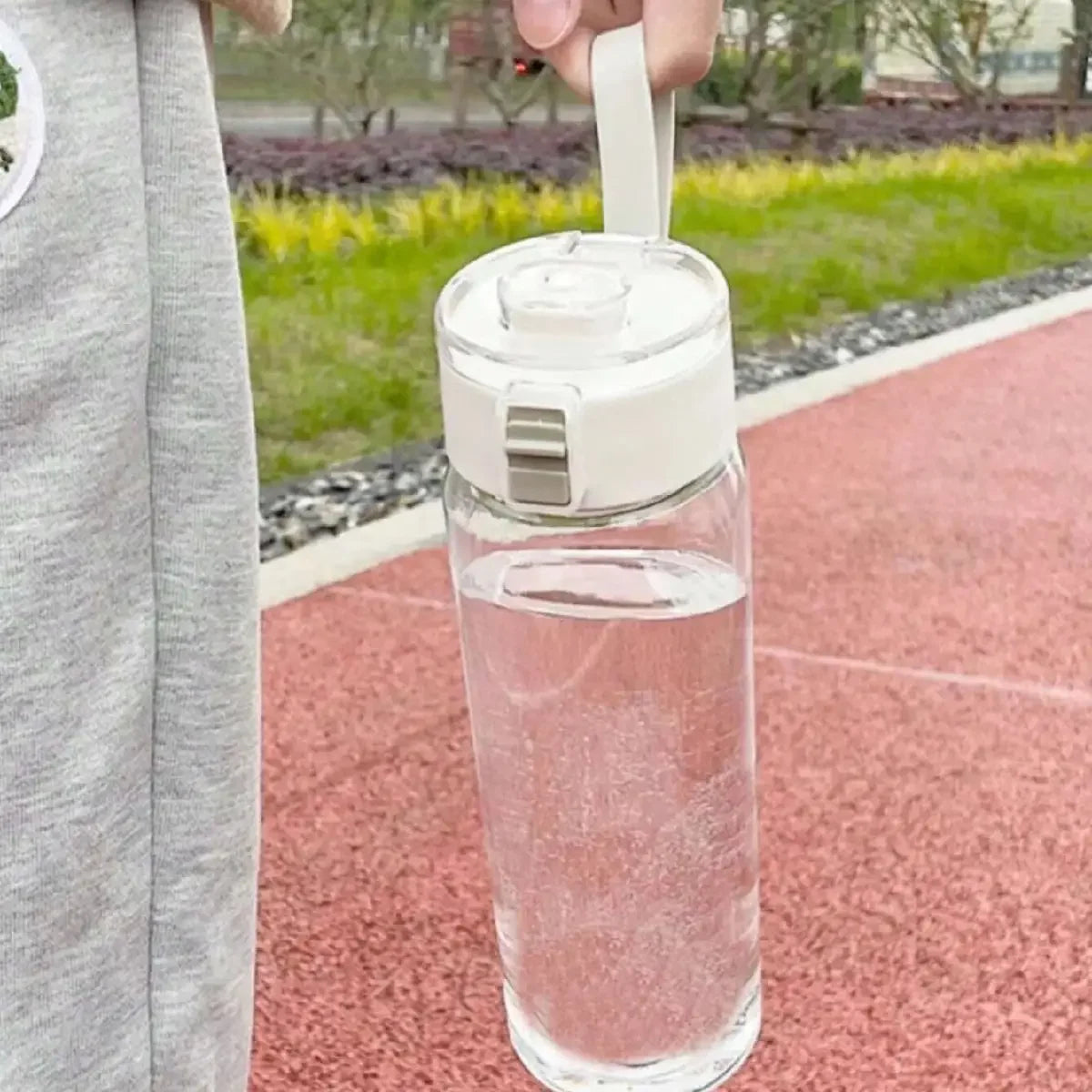 Portable Plastic Water Bottle Sports Fitness Large Capacity Transparent Cup with Tea Compartment Outdoor Anti-drop Water Bottle.