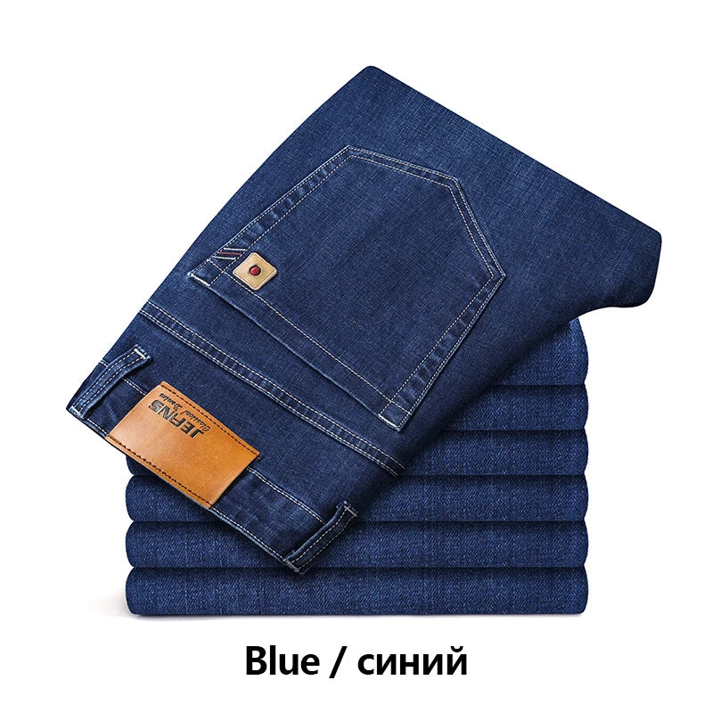 Baumwolle Herren Jeans Denim Hosen Marke Klassische Kleidung Overalls Gerade Hosen für Männer Schwarz Oversize Große Größe 35 40 42 44 46