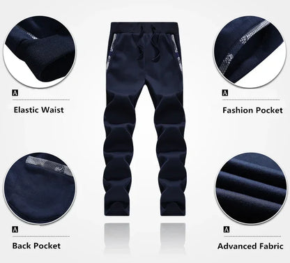 New Winter Fleece Thicken Men's Two-piece Zipper Sports Set Hooded Thermal Suit Casual Oversized Tracksuit 4XL 5XL Funny Suit.