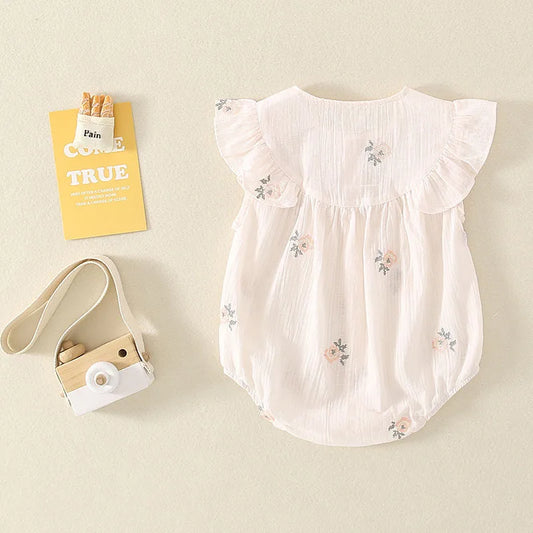 Säuglings kinder Baby Mädchen Kleidung Blumen overall Sommer coole Baumwolle Leinen ärmellose Babe Bodysuit Sonnen anzug Outfits für Neugeborene.