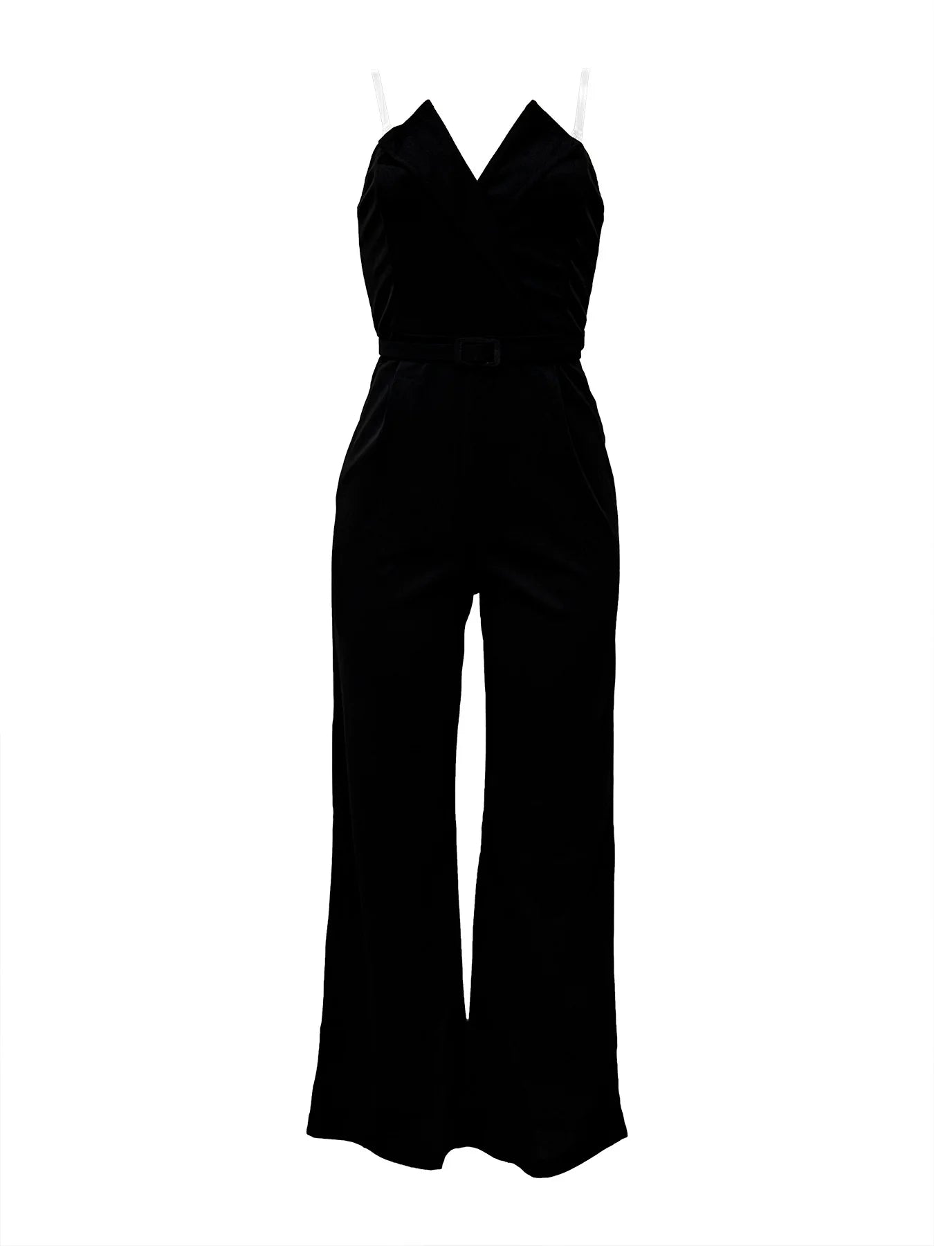 CM.YAYA Women Wide Leg Strapless V-neck Sleeveless Jumpsuits 2025 Summer OL Beach Night Club Party Street One Piece Suit Romper
