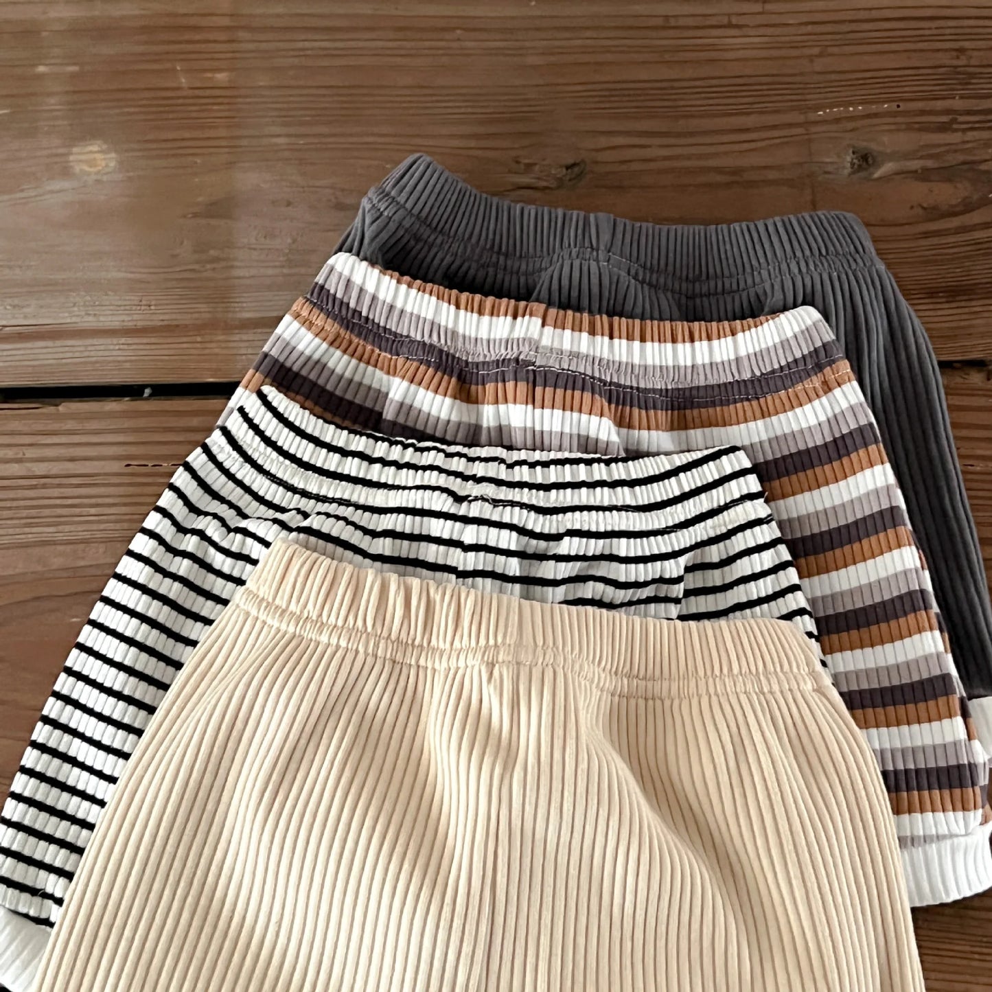 Korean Version Summer Kids Baby Girls Boys Short Sleeve Striped Top Tees +shorts Pants Infant Cute Pure Cotton Clothing Set