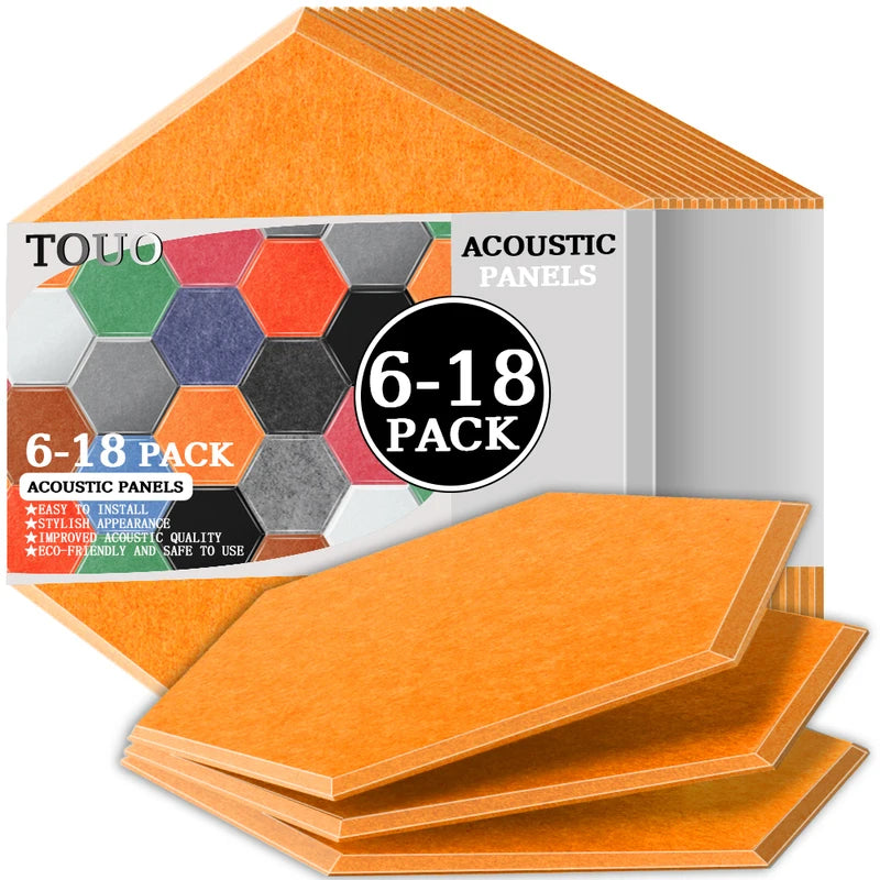 TOUO Acoustic Panels 6-18pc Noise Treatment Insulation Soundproofing Home Studio High Density Soundproof Wall Decor Bedroom