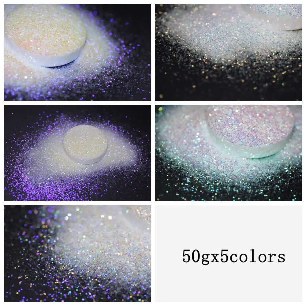 Ultra Fine Colorful Spark - Solvent Resistant White Iridescent Glitter -  - 015 Size, 0.5 mm.
