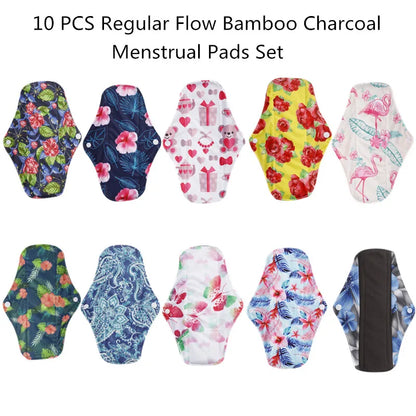10pc Reusable Menstrual Panties Pads Monthly Period Gaskets Women's Washable Sanitary Napkin Lady Menstrual underwear Cloth Pads