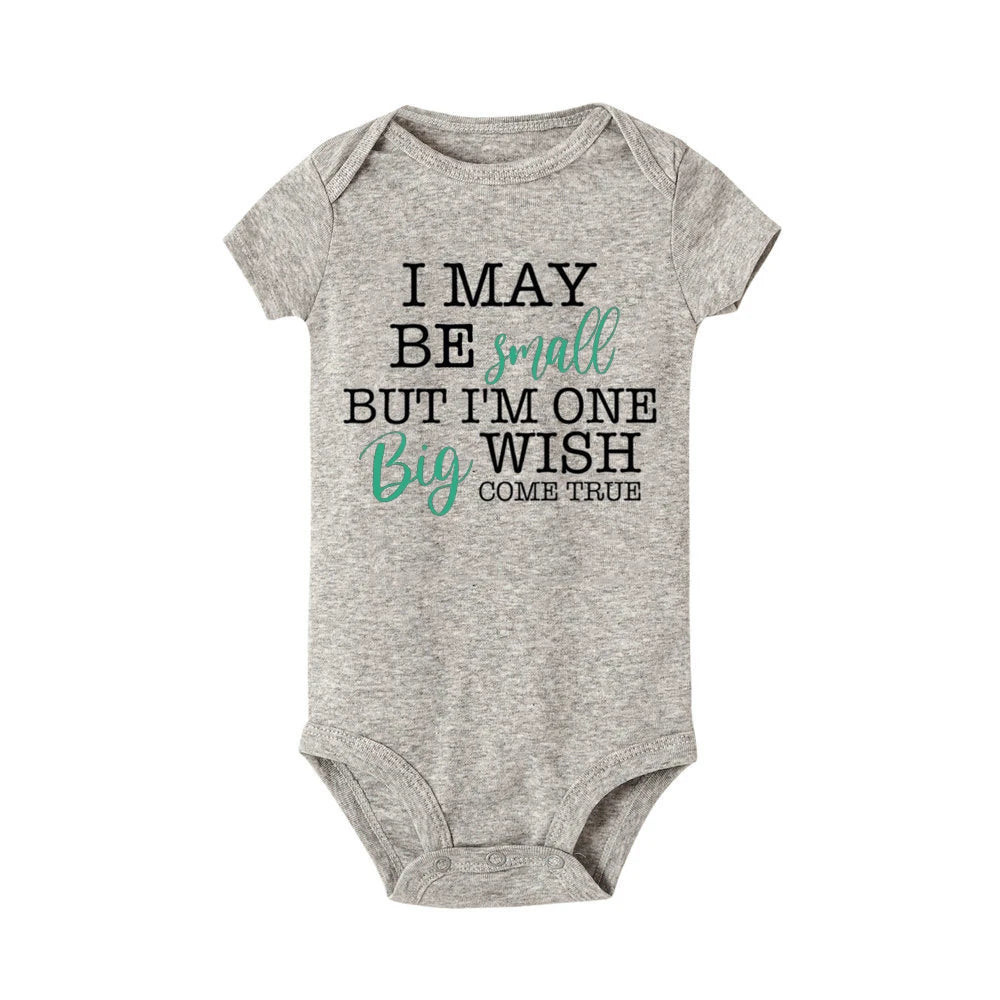 I May Be Amall But I'm One Big Wish Come Ture Baby Strampler Neugeborenen Body Kurzarm Overall IVF Success NICU Babykleidung.