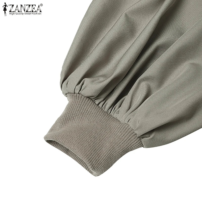 Autumn Elegant Long Lantern Sleeve Muslim Abaya Robe ZANZEA Women Maxi Dresses Ramadan Sundress Islamic Turkey Vestidos Kaftan.