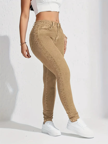 Exclusive Supply for Amazon Independent Station European and American Women's Clothing New Tight Elastic Pants Jeans  High Waist