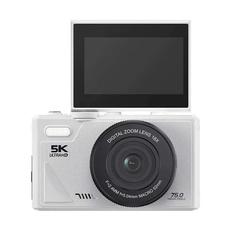 Compact 5K Vlogging Camera for Students-64MP 18 Zoom Rotatable screen Wi-Fi Transmission.