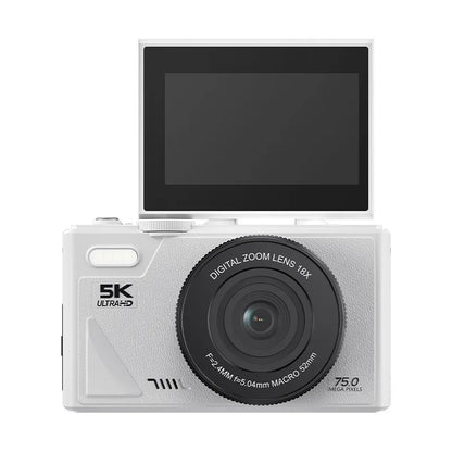 Compact 5K Vlogging Camera for Students-64MP 18 Zoom Rotatable screen Wi-Fi Transmission.
