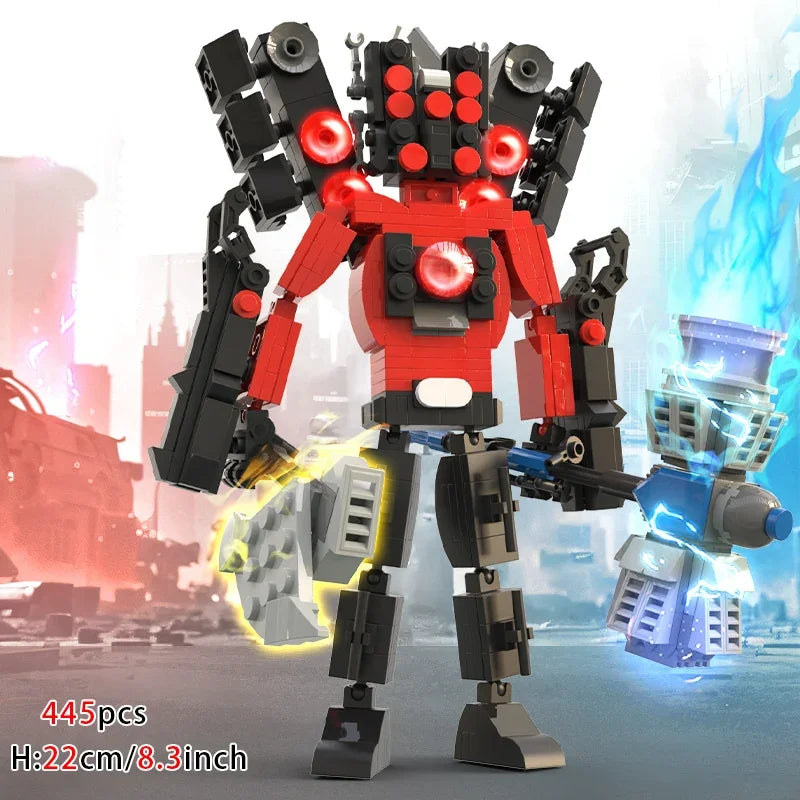 Moc Skibidi Toilet Action Figures builing blocks,Camerman Titan Speakerman Surveillance Man TVMan Boys Bricks Toys For Kids Gift