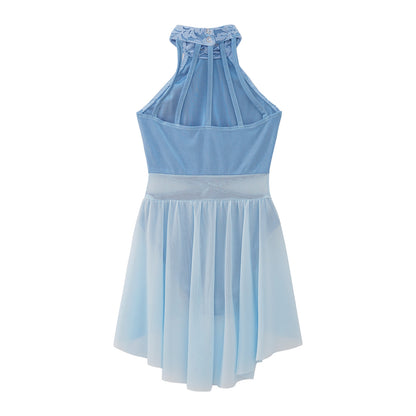 Mädchen Ballett Gymnastik Trikot lyrischen Tanz kleid ärmellose florale Spitze Tutu Tanz kleidung für Eiskunstlauf Bühnen performance