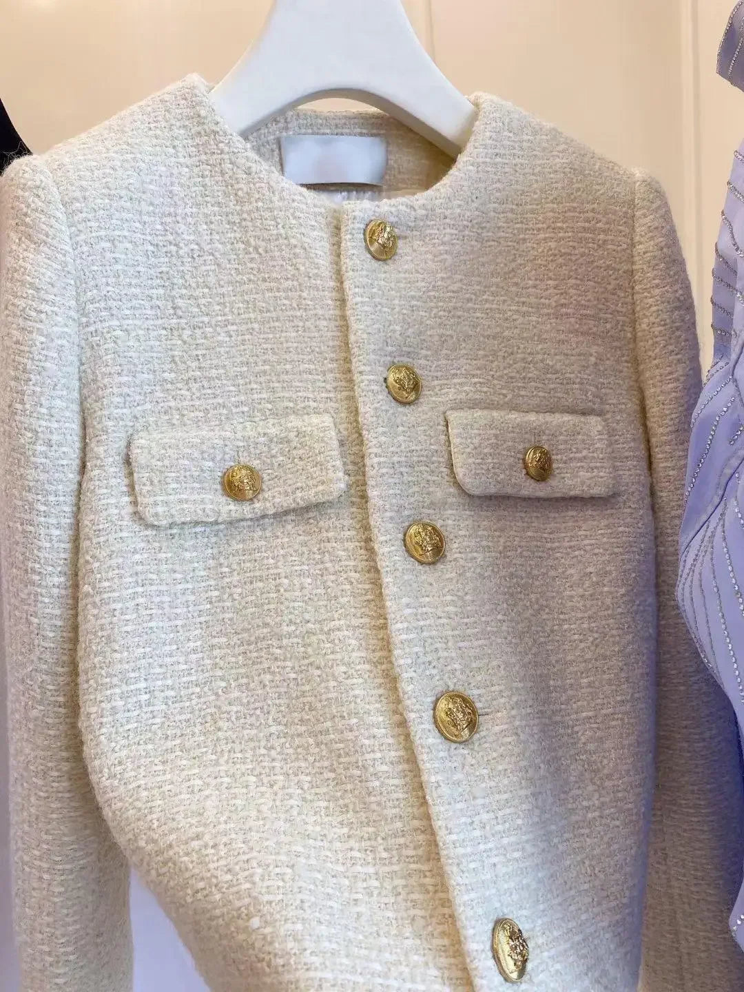 Frühling und Herbst Koreanische Mäntel Frauen Jacke Neue Französisch Wolle Tweed Mantel Mode High-end-Gold Taste Kurze Schlanke temperament.