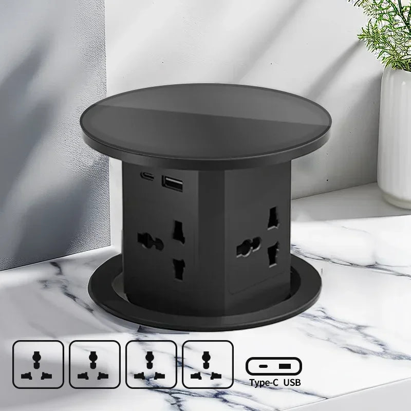 Us uk au stecker power küchentisch steckdose pop up desktop steckdosen strom ladung usb aluminium regal, versteckt, eingebaut.