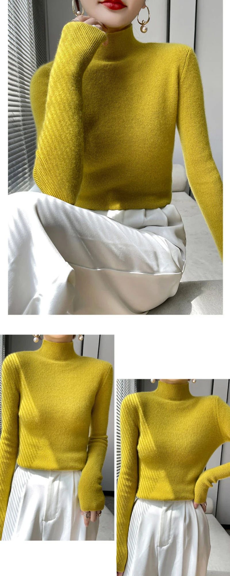 MEXZT Solide Pullover Frauen Hälfte Rollkragen Gestrickte Pullover Harajuku Koreanische Dicke Strickwaren Herbst Winter Mode Schlank Jumper