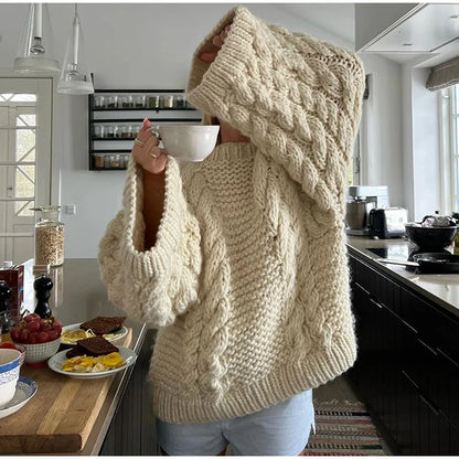 Damen lose dicke Linie Strick pullover o Hals Laterne Ärmel Strickwaren Herbst Winter solide passen alle Pullover Mode Pullover.