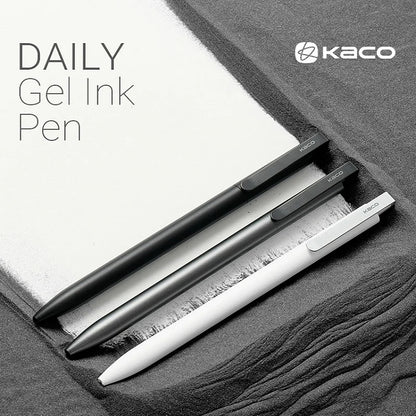 KACO Gelschreiber, Press-Signaturstift, Schreibwaren, Metall-Stiftclip, 0,5 mm, schwarze Tinte, schnell trocknend, großes Fassungsvermögen, 800 m, glattes Schreiben.
