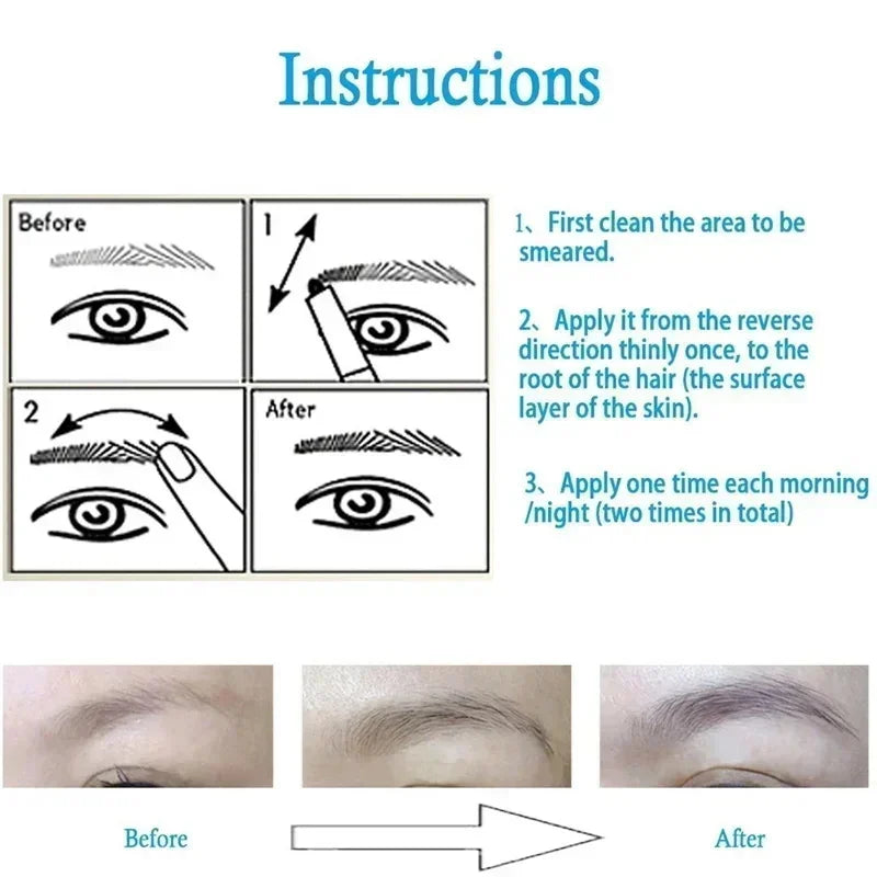 Eyebrow Growth Serum Eyelash Hair Growth Anti Hairs Loss Product Prevent Baldness Fuller Thicker Lengthening Eyebrow Makeup.