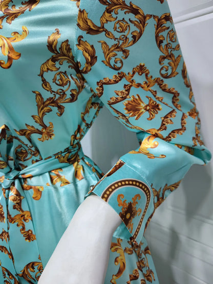 Frühling Muslimische Frauen Kleid Seide Marokkanischen Kaftan Langarm Türkei Dubai Spitze-up Abaya Islamische Kleidung Vestido Indien Kleider 2022