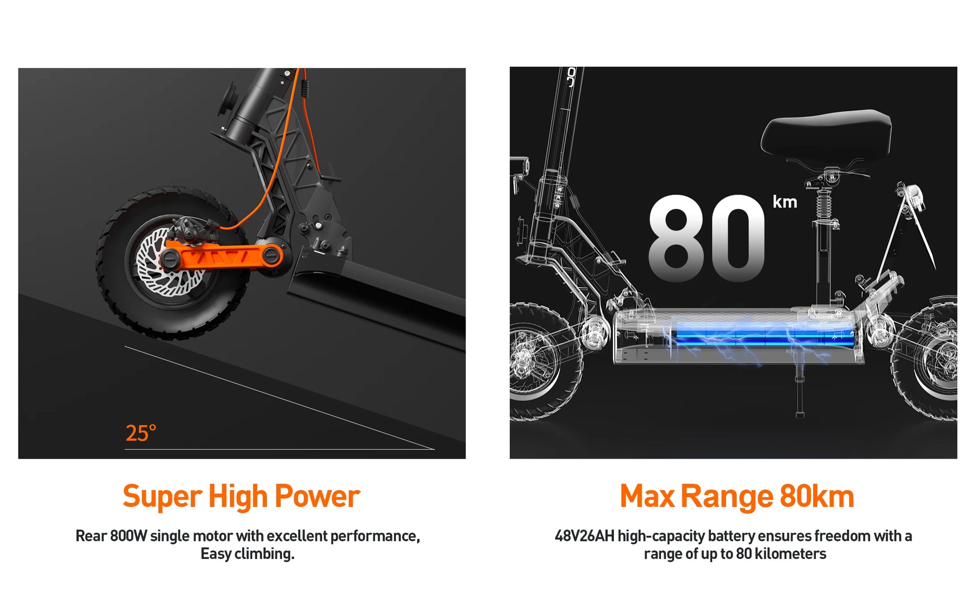 JOYOR S8E Electric Scooter For Adults 800W Motor 48V26AH Battery EScooter 10 Inch Off-road Tires City Commuting E-Scooter.