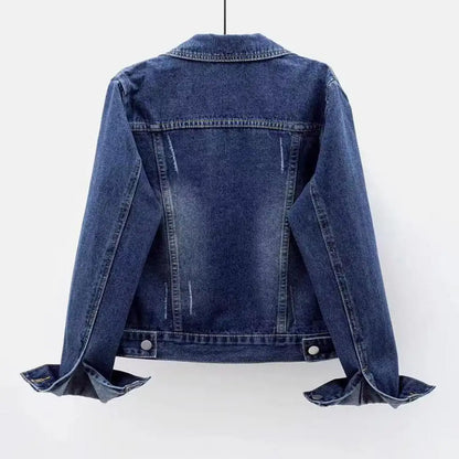 Frauen Denim Jacke einreiher Brust Klappe Tasche Jacke Langarm Dünne Kurze Mantel Retro Damen Denim Jacken Oberbekleidung.