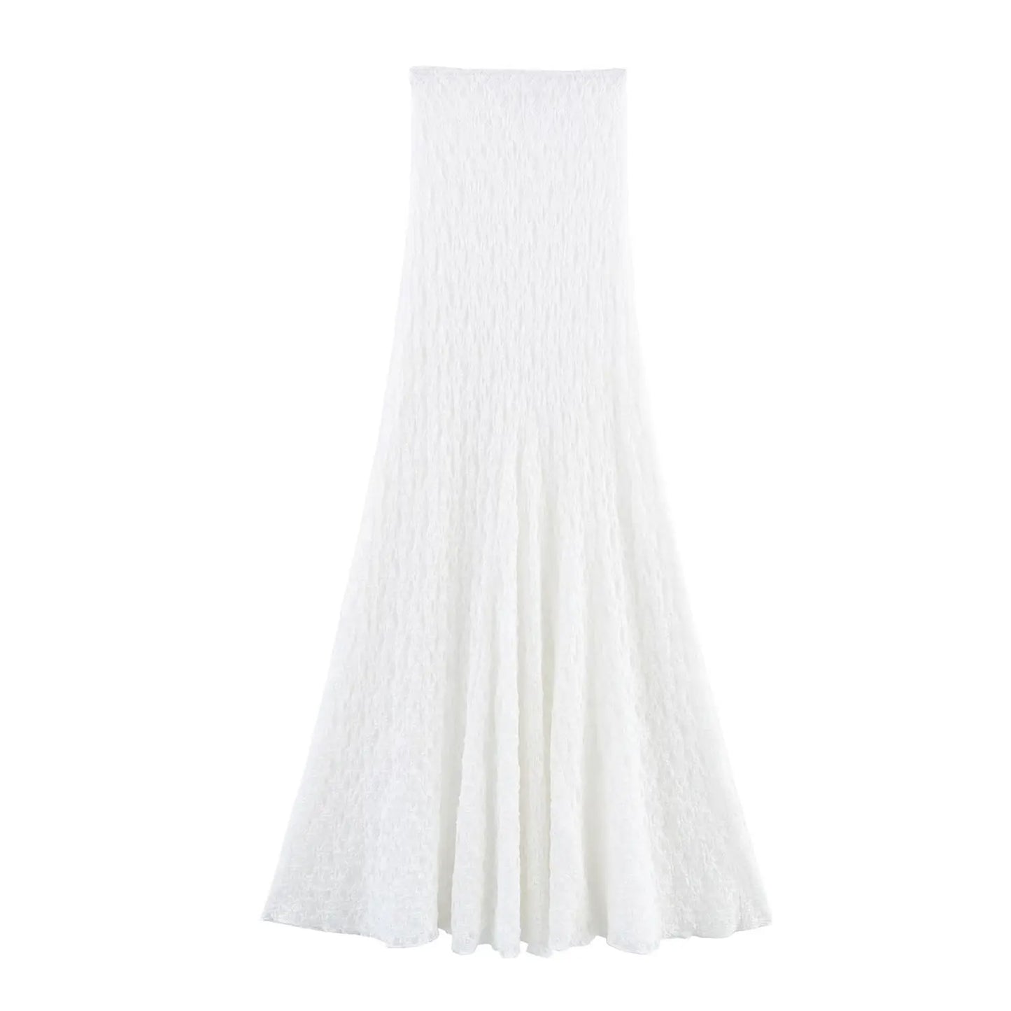 Tossy Fashion Summer Lace Long Skirt Women See-Through Slim High Waist Hollow Out Patchwork Elegant Commute Female Maxi Skirt.