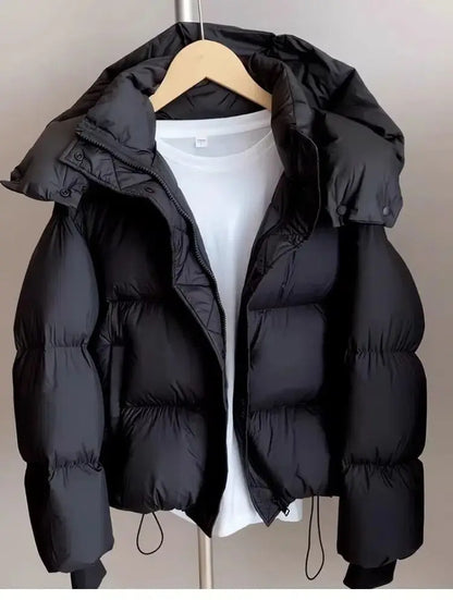 2023 neue Winter Puffer Jacke Frauen Mode Mit Kapuze Unten Baumwolle Mantel Weibliche Lose Beiläufige Warme Parkas Oberbekleidung.
