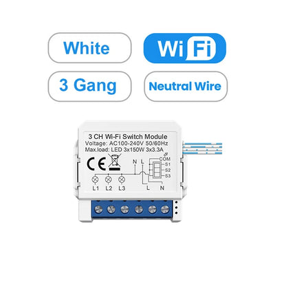 AVATTO Tuya WiFi Zigbee Smart Lichtschaltermodul, Neutralleiter/Keine Neutralleitersteuerung DIY Breaker Arbeit für Alexa, Google Home
